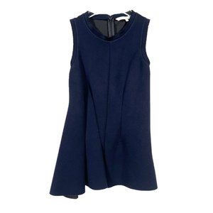 Rachel Roy Navy Peplum Pleated Sleeveless Blouse Size XS